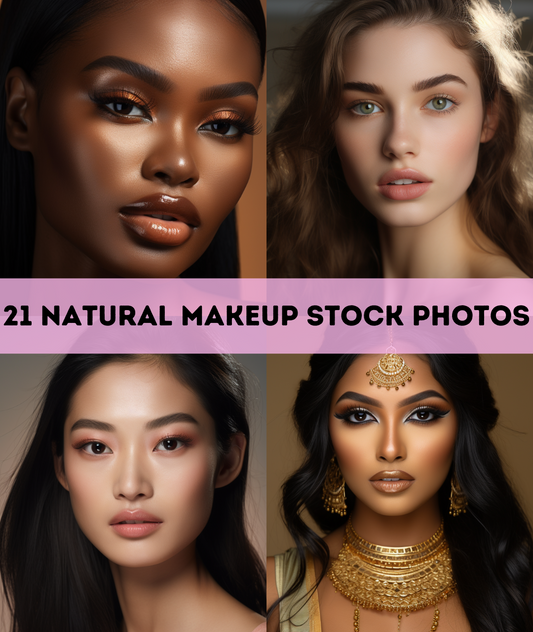 21 AI Natural Makeup Stock Photos