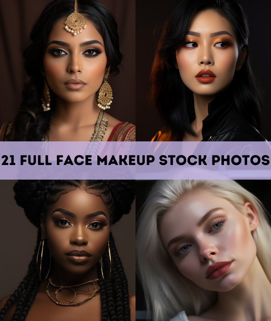 21 AI Full Face of Makeup Stock Photos