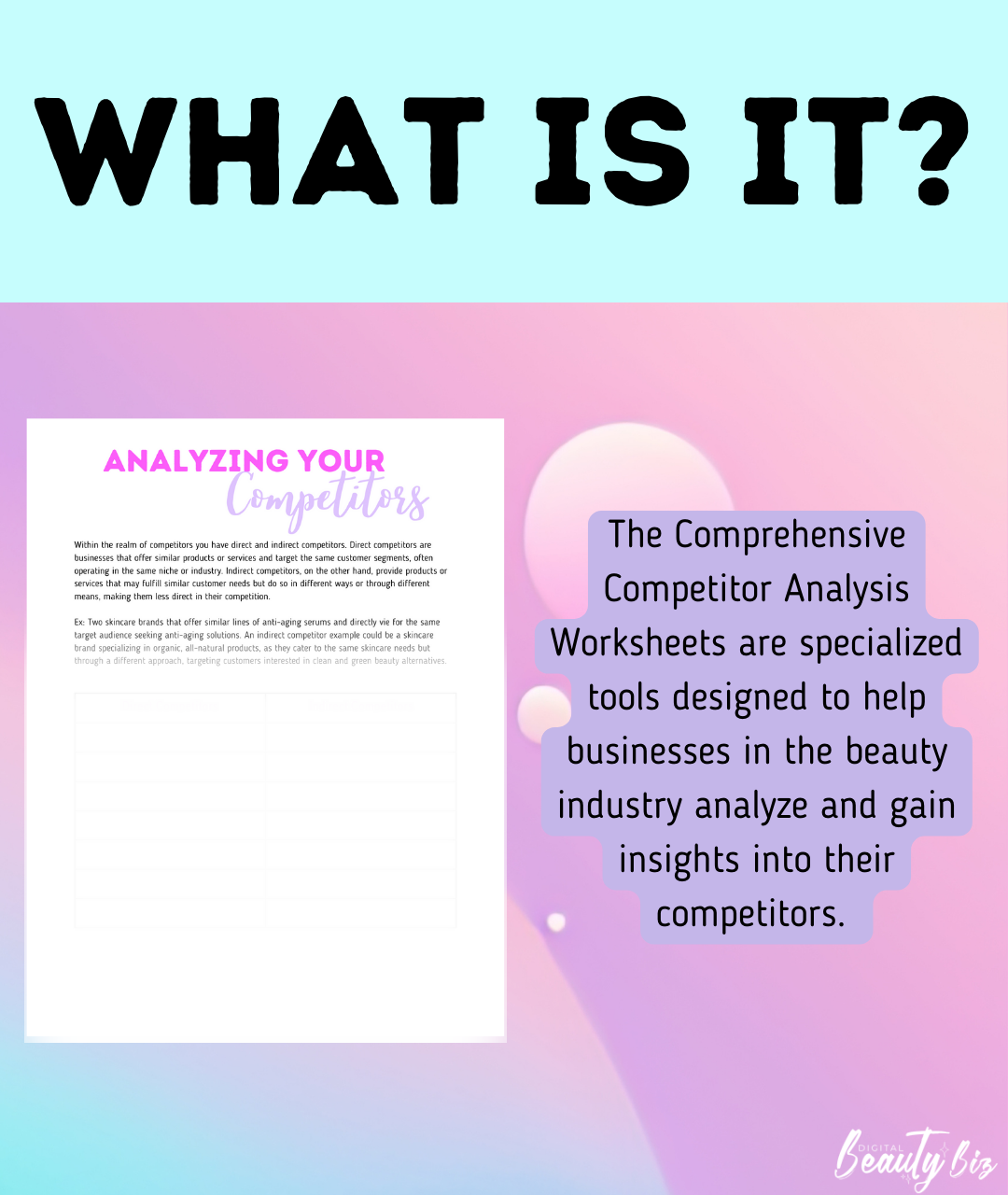 Analyzing Your Competitors Worksheets